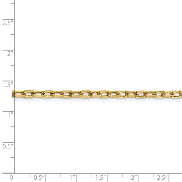 3.75mm 14k Yellow Gold Hollow Open D/C Cable Chain Necklace, 20 Inch